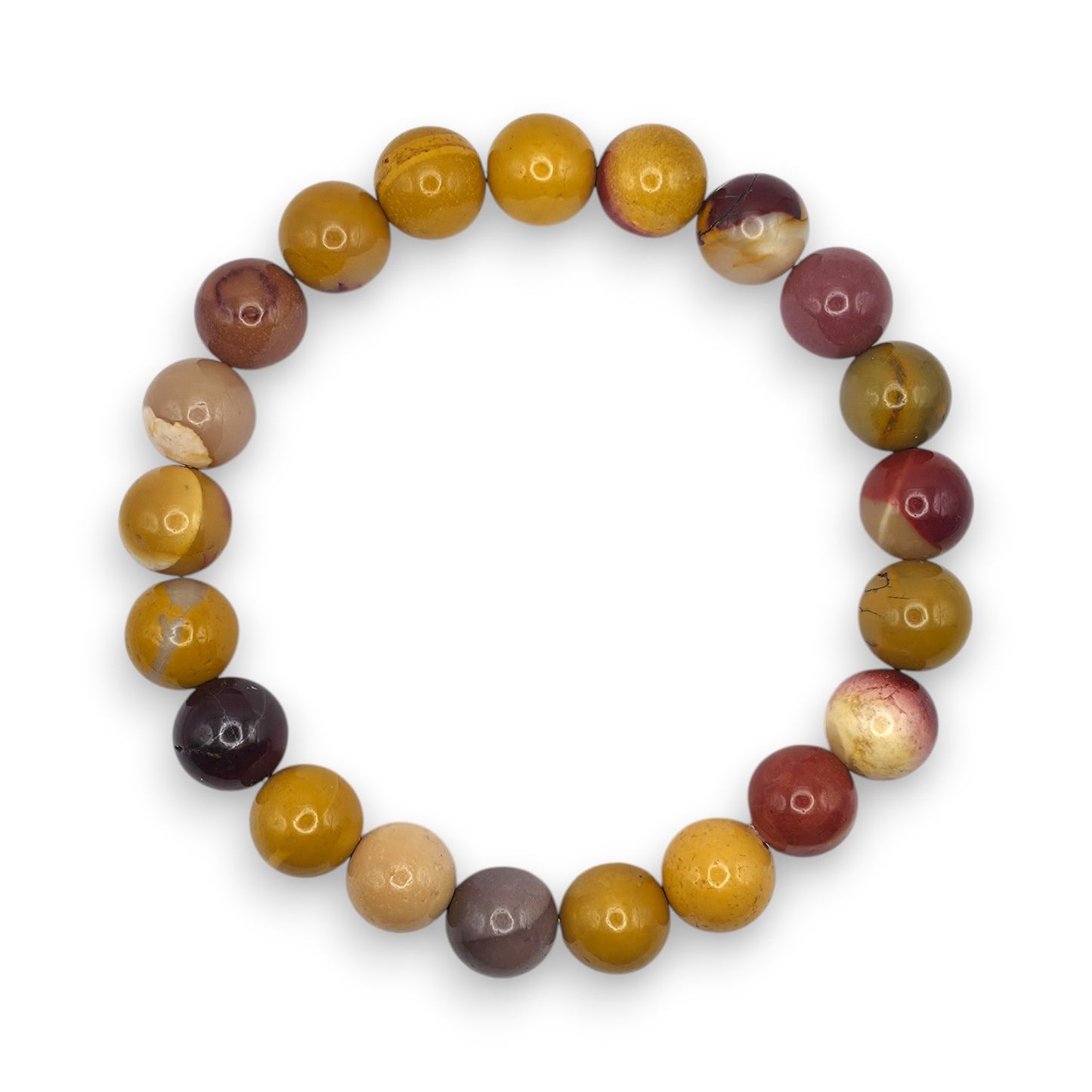 Handmade natural Mookaite beaded bracelet, 8mm beads
