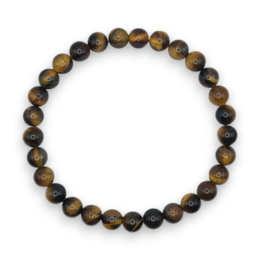 Handmade natural Tiger Eye beaded bracelet, 6mm beads
